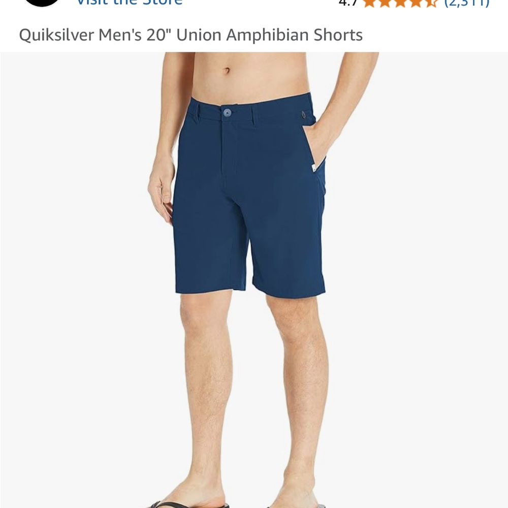 Quiksilver Men's Blue Amphibian Shorts - Like New sz 34